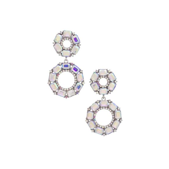 Double Circle Rhinestone Earring - Picture 1 of 6